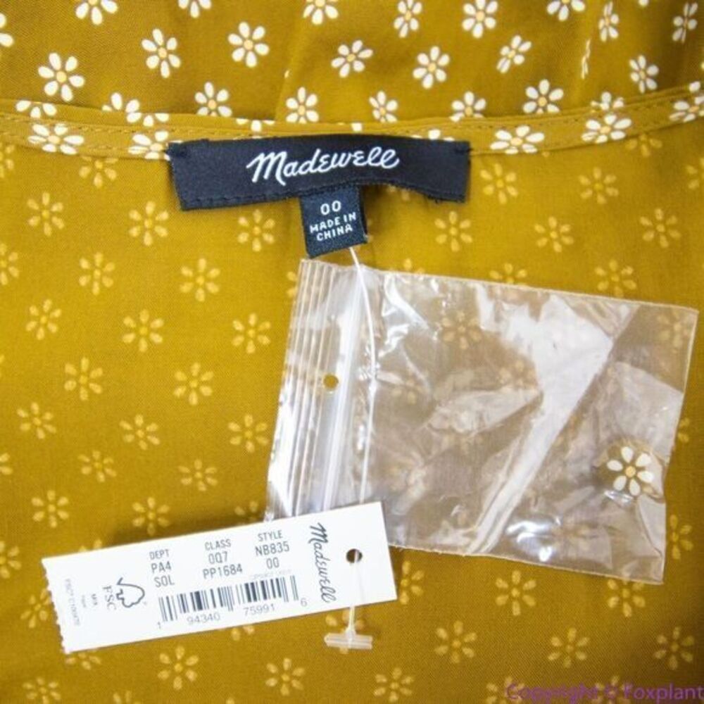 NEW Madewell V-Neck Tiered Button-Front Midi Dress in Daisies‎ Forever, 00 - Picture 15 of 16